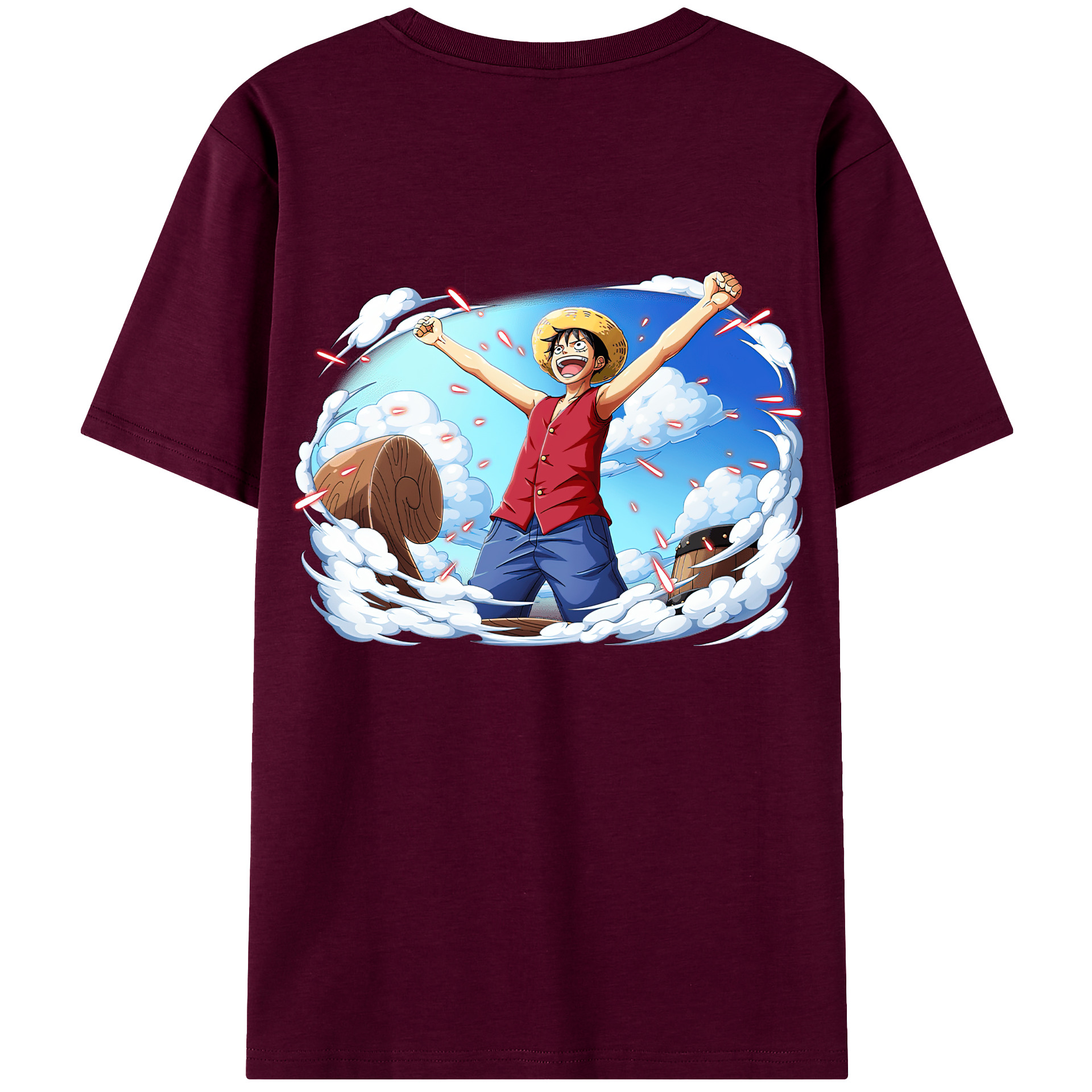 ワンピース モンキー・D・ルフィ ONE PIECE Monkey D. Luffy レディース半袖Tシャツ(バックプリント)